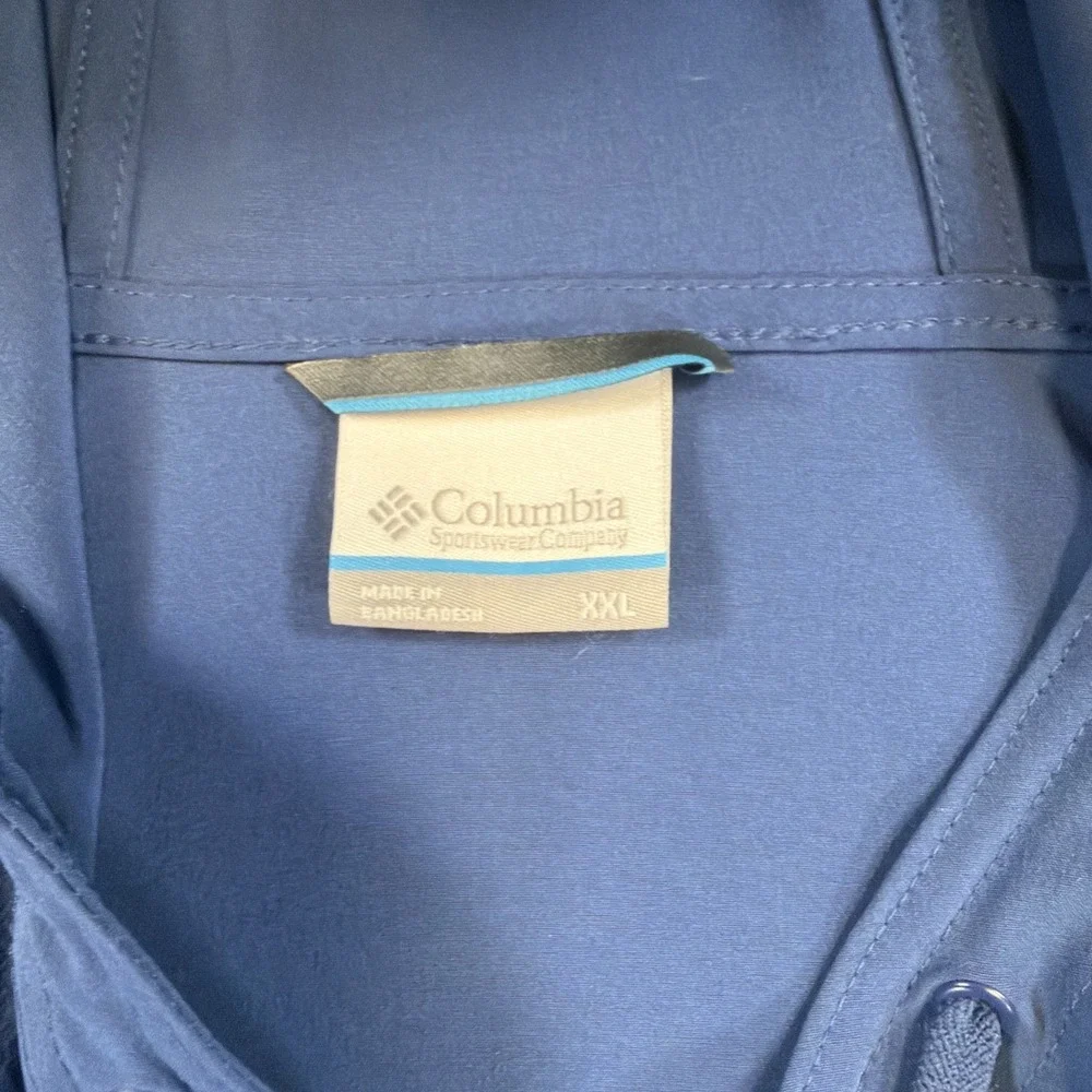 mens Columbia Omni-Shield Lookout Ridge Hoodie Jacket Blue Xxl